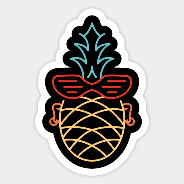 Summer Punk Pineapple Sticker by VEKTORKITA